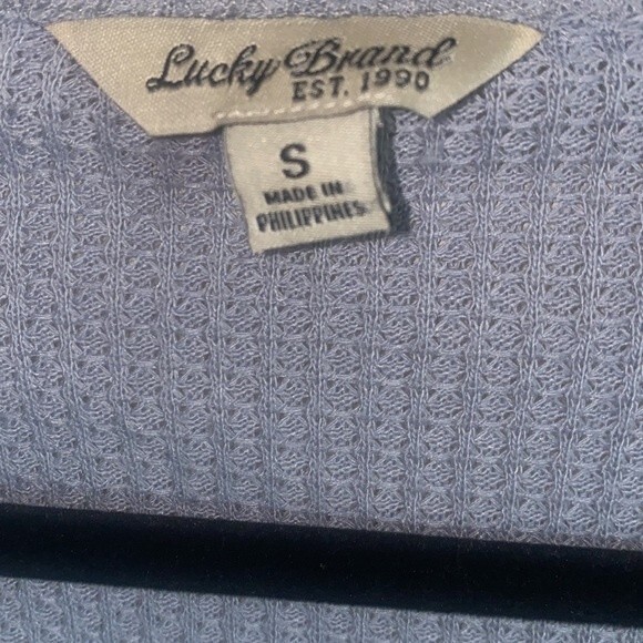 Lucky thermal contrast cuff shirt long sleeve S boho hippie peasant y2k 90s - Picture 4 of 7